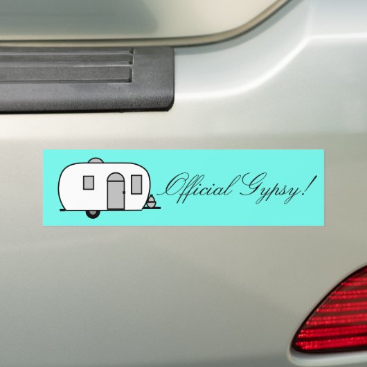 Officiële zigeuner! Gestroomlijnde Rounder camper Bumpersticker (Op auto)