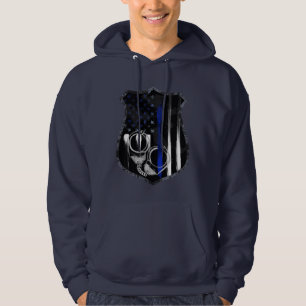 Officier Blauwe Lijn Handboeien Badge Hoodie