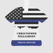 Officier de police personnalisé Mince Ligne Bleue  (devant)