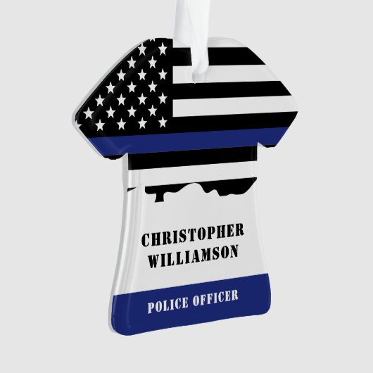 Officier de police personnalisé Mince Ligne Bleue (devant)