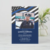 Officier de police Photo Drapeau Invitation de gra (Debout devant)