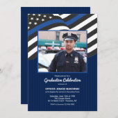 Officier de police Photo Drapeau Invitation de gra (Devant / Derrière)