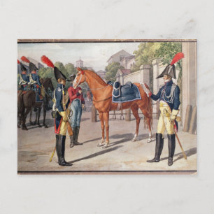 Officier en garde van de Koninklijke Garde in 1826 Briefkaart