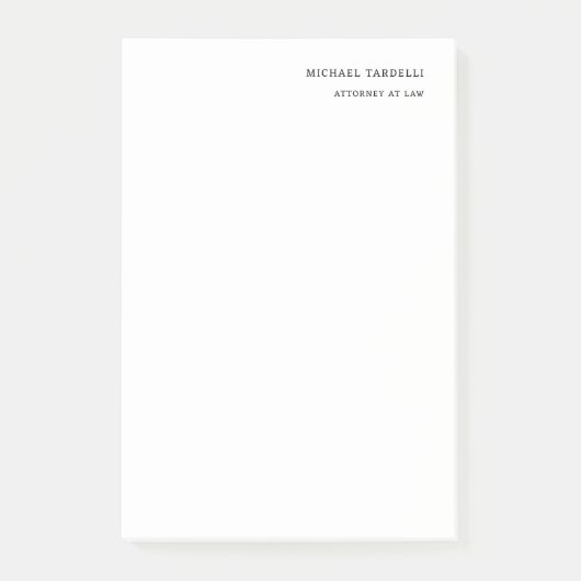 Officier in de rechten Minimalist Classical Plain Post-it® Notes (Voorkant)