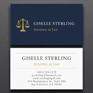 Officier van Justitie Navy Blue Gold Visitekaartje