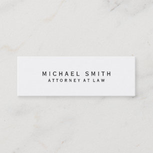 Officier van Justitie White Simple Minimalist Mini Visitekaartje