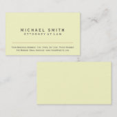 Officier van Justitie - Yellow Minimal Visitekaart Visitekaartje (Voorkant / Achterkant)