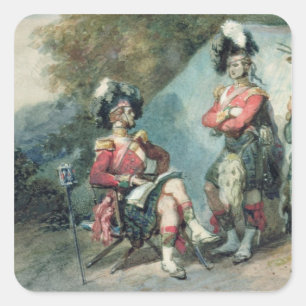 Officieren van de 79e hooglanders vierkante sticker