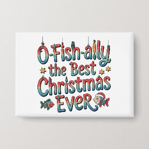 Offishally Beste Kerstmis Ooit Vissen Kerstmis Button