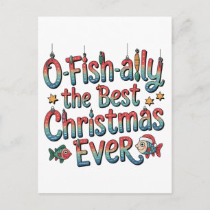 Offishally Beste Kerstmis Ooit Vissen Kerstmis Uitnodiging Briefkaart