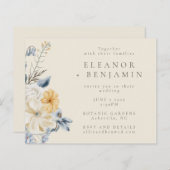 Offite voor Rustige Blue Yellow Floral Wedding (Voorkant / Achterkant)
