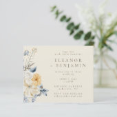 Offite voor Rustige Blue Yellow Floral Wedding (Staand voorkant)