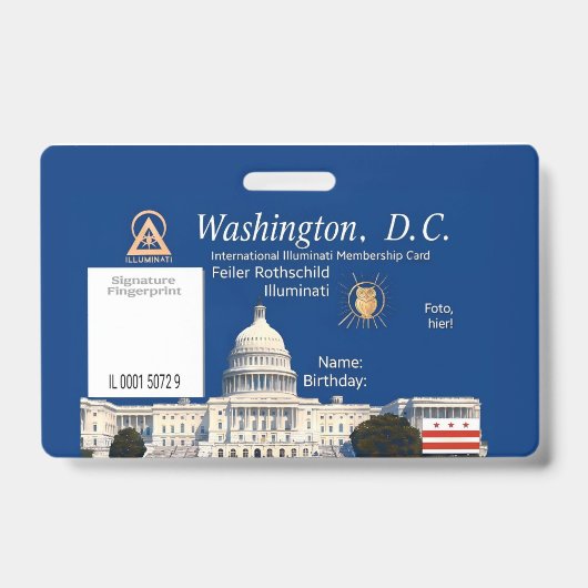  Offizielle Illuminati-Mitgliedskarte Badge (Voorzijde)