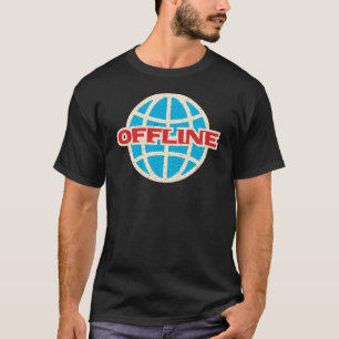 Offline Internet Wereldbol Geen verbinding Grappig T-shirt