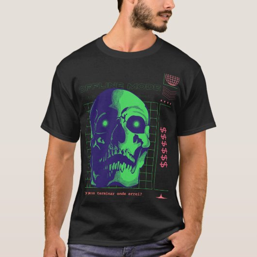 Offline Mode Barcode T-Shirt – Minimaal & Esthetis (Voorkant)