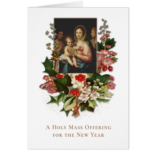 Offrande de messe catholique Jésus Marie Nouvel An (Devant)