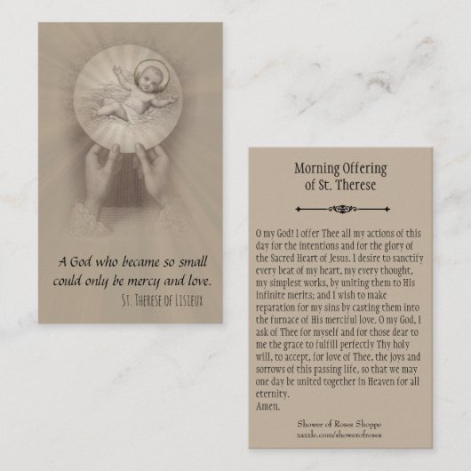 Offre de matin de la carte sainte de prière de St (Devant / Derrière)