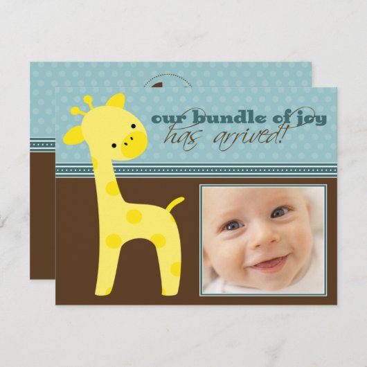 Offre groupée {TBA} de Joy Giraffe Faire-part de n (Devant / Derrière)