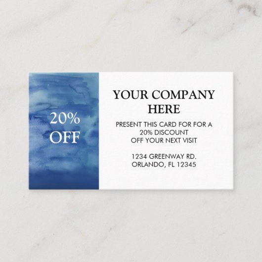 Offre spéciale Blue Watery Design Carte de visite (Devant)