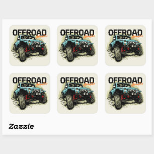 Offroad Avontuur 4 X 4 Grafische Rots Crawler Vierkante Sticker