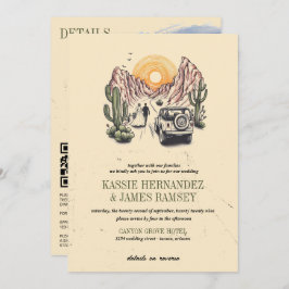 Offroad Canyon Paar Bruiloft Kaart