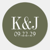 Offroad Canyon Paar Bruiloft Ronde Sticker (Voorkant)