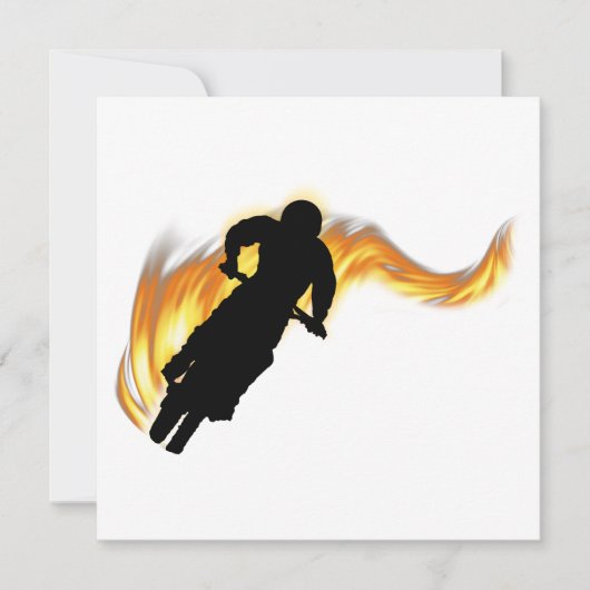 OffRoad Dirt Bike met Flames Kaart (Voorkant)