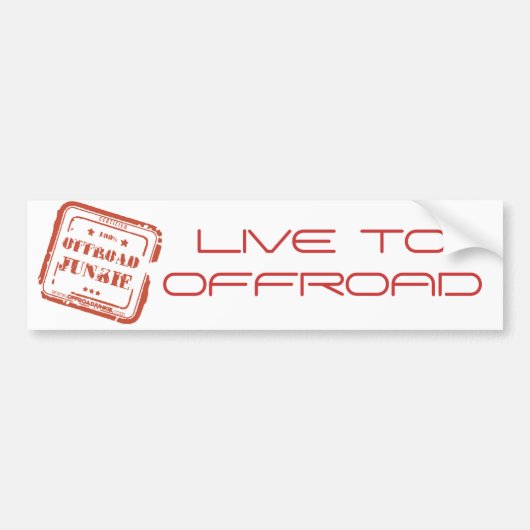 Offroad Junkie-Bumpersticker - Live naar offroad Bumpersticker (Voorkant)