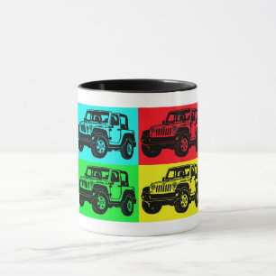 Offroad voertuig pop art mok