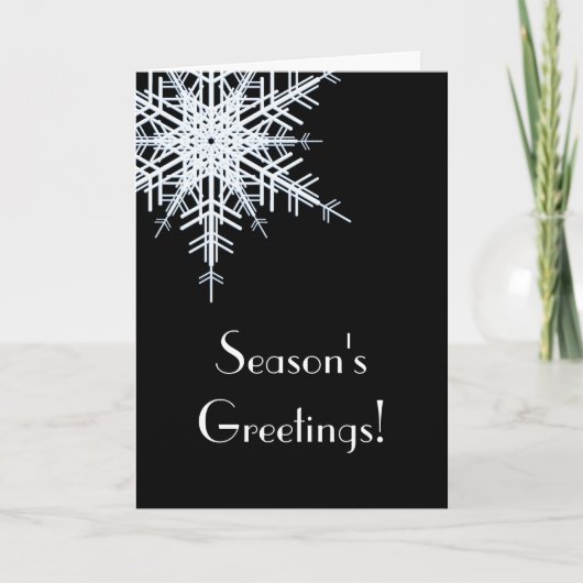 Offset Carte de vacances Snowflake noir (Devant)