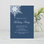 Offset de fête de vacances Snowy Navy Invitation (Debout devant)