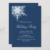 Offset de fête de vacances Snowy Navy Invitation (Devant / Derrière)