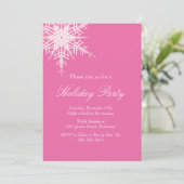 Offset Fête de Vacances Snowy Fuchsia Invitation (Debout devant)