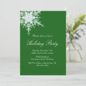 Offset Fête de Vacances Snowy Green Invitation (Debout devant)