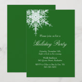 Offset Fête de Vacances Snowy Green Invitation (Devant / Derrière)