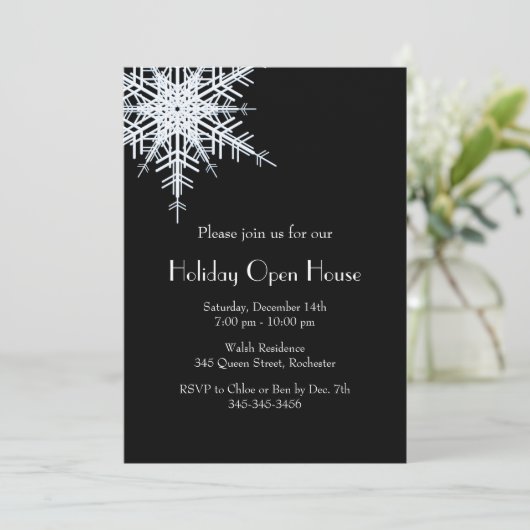 Offset Fête de Vacances Snowy White Invitation (Debout devant)