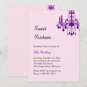 Offset Grand Ballroom Birthday Invitation (paars) Kaart (Voorkant / Achterkant)
