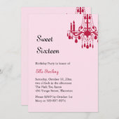 Offset Grand Ballroom Birthday Uitnodiging (rood) (Voorkant / Achterkant)