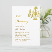 Offset Grand Ballroom Verjaardag Uitnodiging (goud (Staand voorkant)