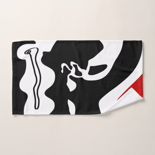 Offset kamer: Abstract zwart, wit & rood Bad Handdoek (Handdoek)