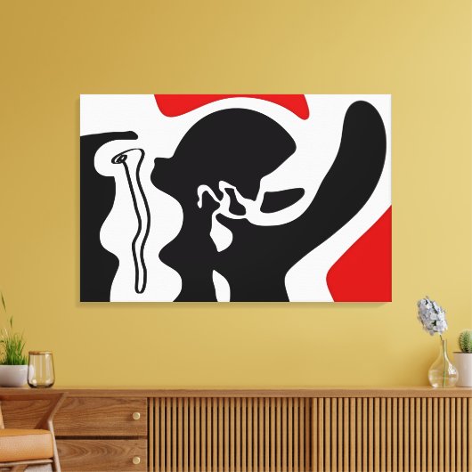Offset kamer: Abstract zwart, wit & rood Canvas Afdruk (Insitu (Woonkamer))
