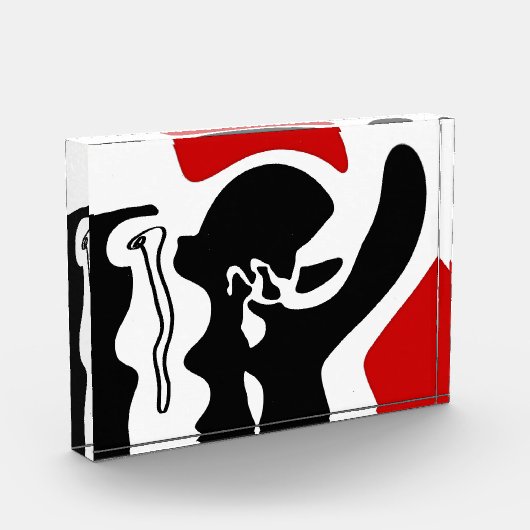 Offset kamer: Abstract zwart, wit & rood Fotoblokken (Links)