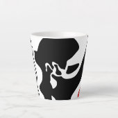 Offset kamer: Abstract zwart, wit & rood Latte Mok (Voorkant)