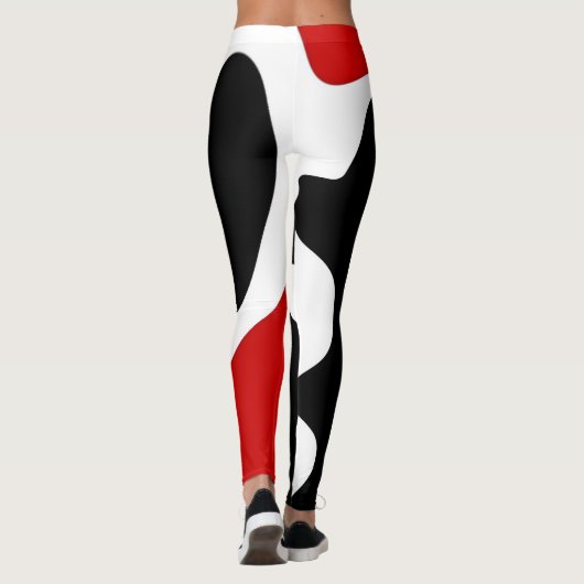 Offset kamer: Abstract zwart, wit & rood Leggings (Achterkant)