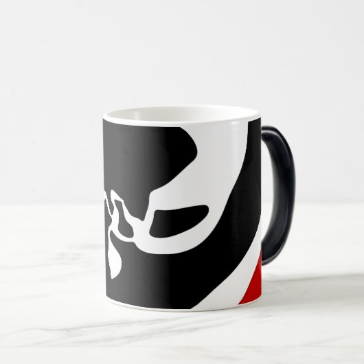 Offset kamer: Abstract zwart, wit & rood Magische Mok (Voorkant rechts)