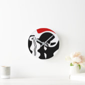 Offset kamer: Abstract zwart, wit & rood Ronde Klok (Huis)