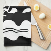 Offset kamer: Abstract zwart, wit & rood Theedoek (Quarter Fold)