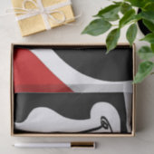 Offset kamer: Abstract zwart, wit & rood Tissuepapier (Geschenk)