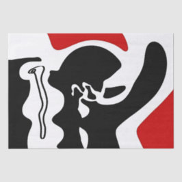 Offset kamer: Abstract zwart, wit & rood Tissuepapier