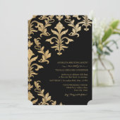 Offset moderne Mariage damassé Invitations Faux Go (Debout devant)